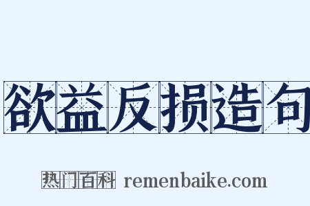欲益反损造句是什么意思的图片